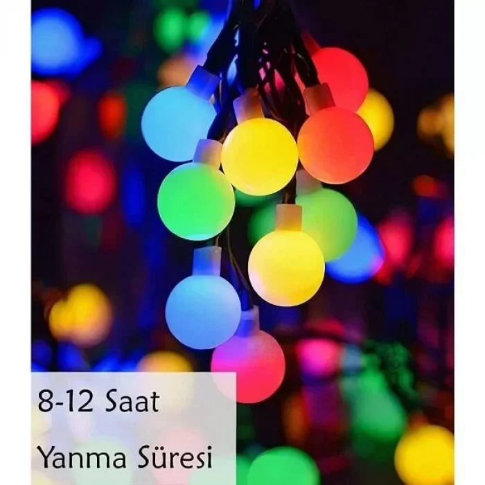 50 Led 7 Mt Solar Renkli Led Işık Güneş Enerjili