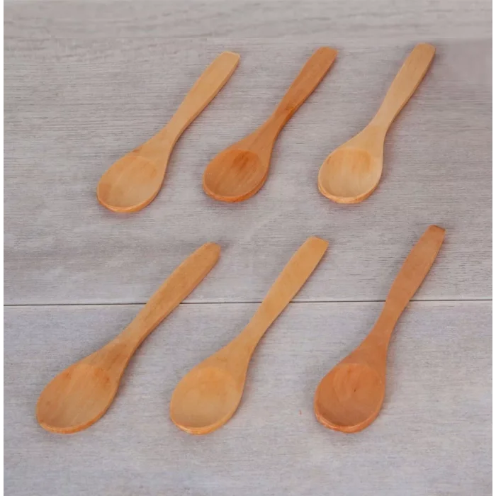 6 Adet Ahşap Reçel Servis Çay Kaşığı
