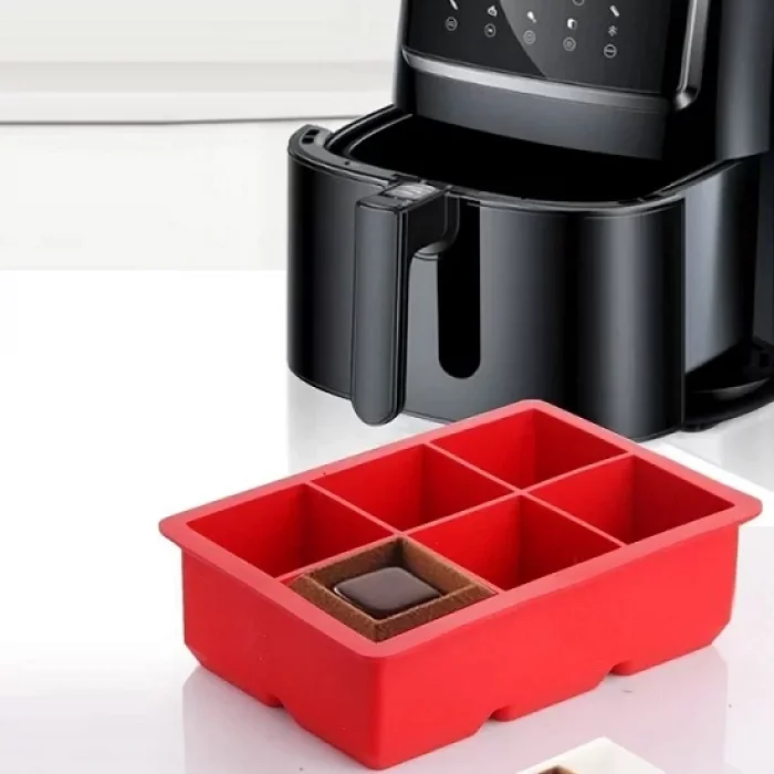 6 Bölmeli Büyük Boy Silikon Buz Kalıbı