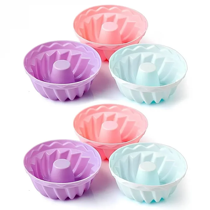 6 Lı Mini Silikon Göbekli Muffin Kek Kalıbı