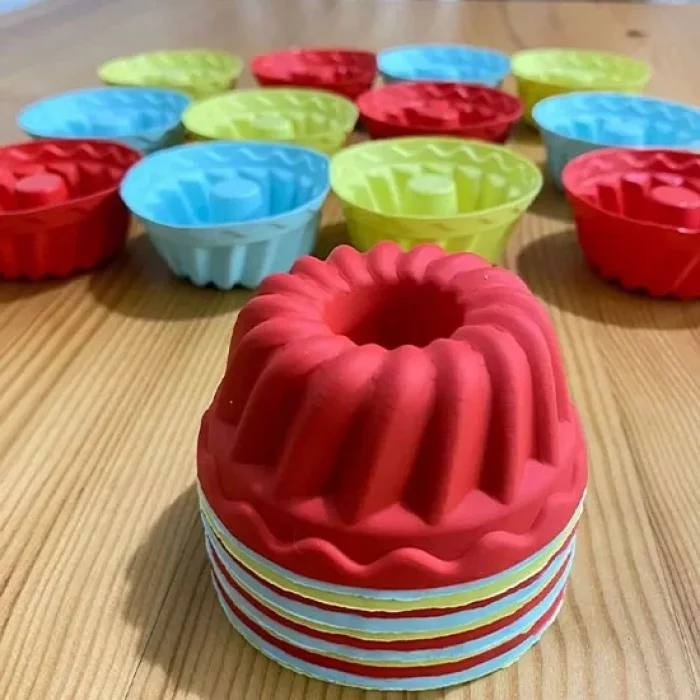 6 Lı Mini Silikon Göbekli Muffin Kek Kalıbı