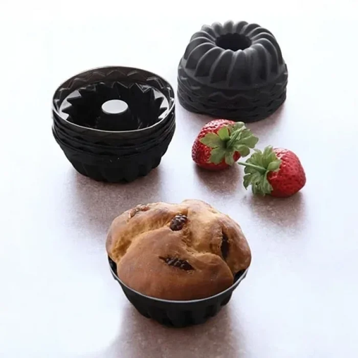 6 Lı Mini Silikon Göbekli Muffin Kek Kalıbı