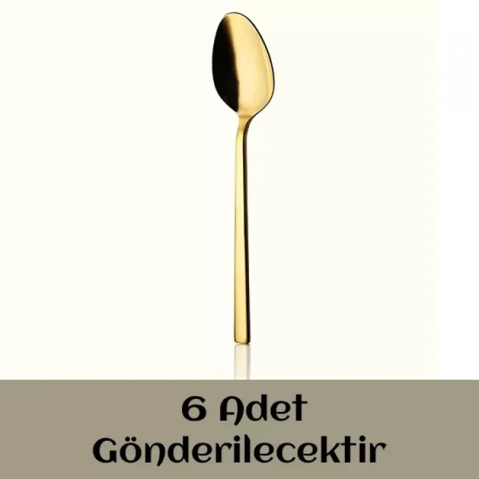 6 Lı Sude Klasik Çay Kaşığı Gold