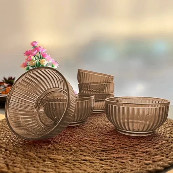 6 Lı Yaldızlı Kase Sosluk Ve Çerezlik Bal Rengi