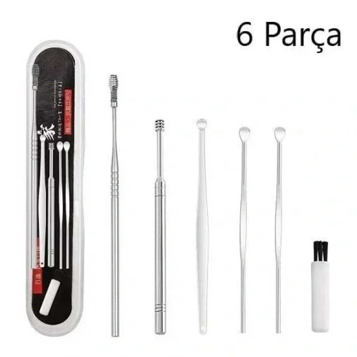 6 Parça Paslanmaz Çelik Kulak Temizleme Seti