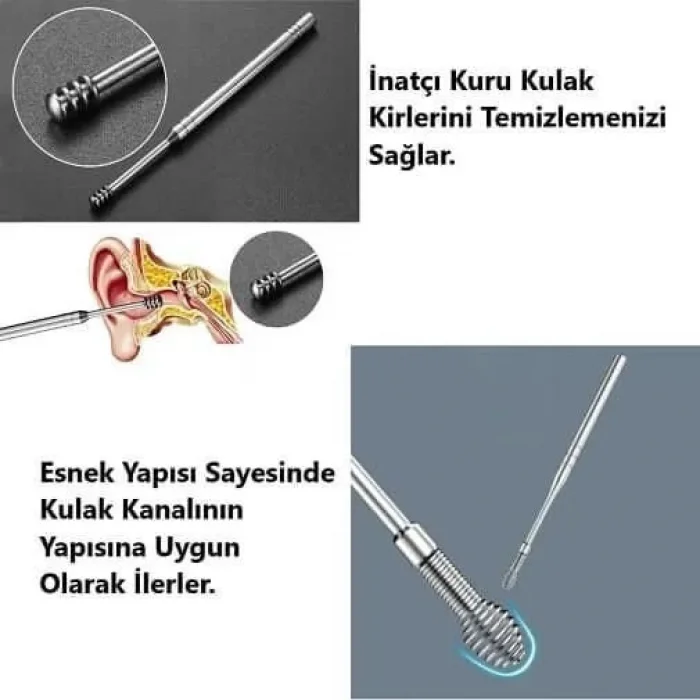6 Parça Paslanmaz Çelik Kulak Temizleme Seti