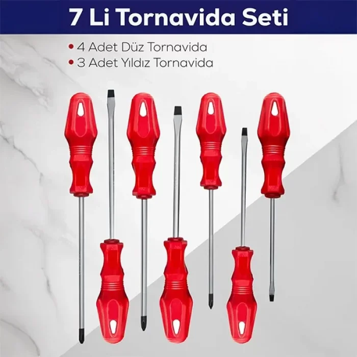 7 Parça Yüksek Kaliteli Tornavida Seti Sağlam Ve Kulanışlı Tornavida Seti