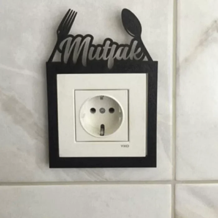 Ahşap Dekoratif Priz Kenarı Süsü Mutfak