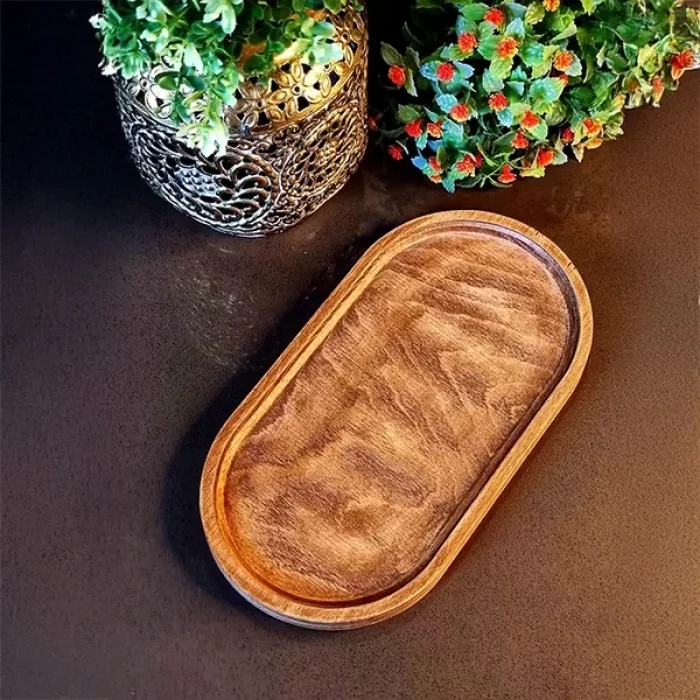 Ahşap Yağdanlık Altlığı Kahvelik Sunumluk