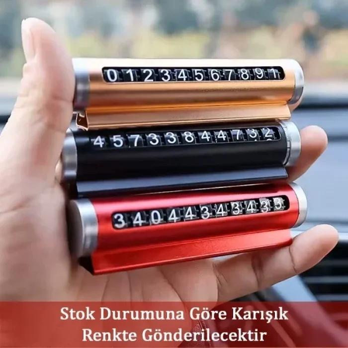 Alüminyum Kasa Çevirmeli Araç İçi Park Telefon Numaratörü