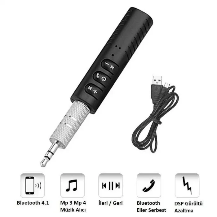 Android Ve İos Uyumlu Bluetooth Aux Araç Kiti