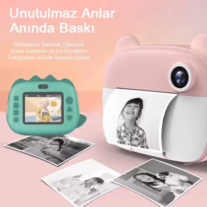 Anında Baskılı Dijital Çocuk Fotoğraf Makinesi Hd Video