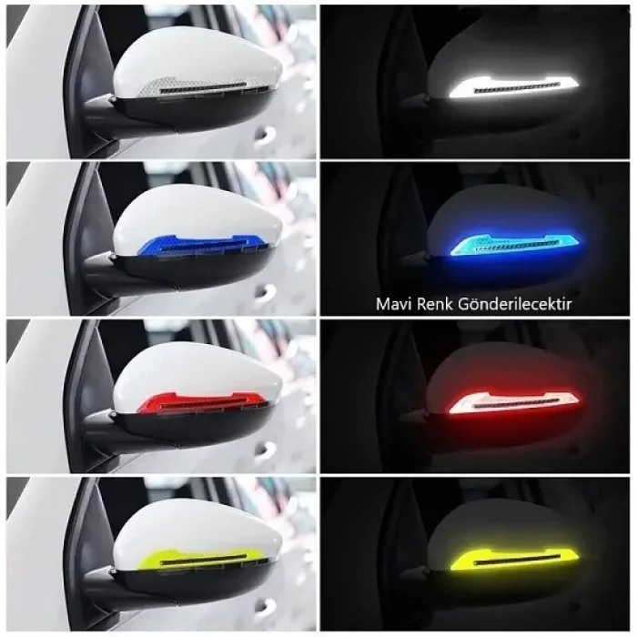 Araba Ayna Çarpma Koruyucu Reflektif Şerit Mavi