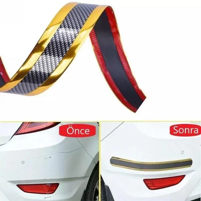 Bagaj Kapı Eşiği Koruyucu Dekor Bandı 1m Gold