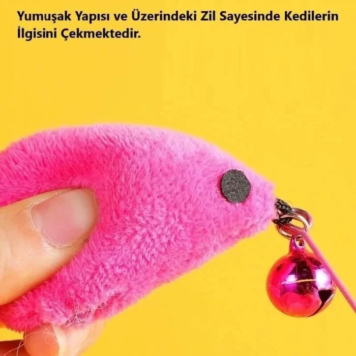 Balıklı Ve Zilli Kedi Oyun Oltası 90 Cm