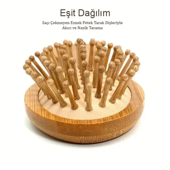 Bambu Dişli Saç Fırçası Bambu Saç Tarağı