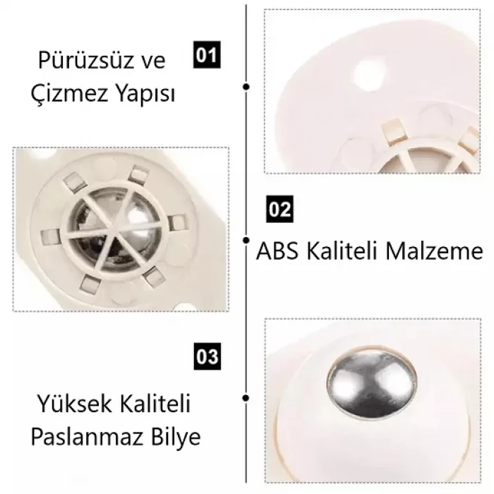 Bilyeli Eşya Kaydırma Aparatı 4 Lü Set