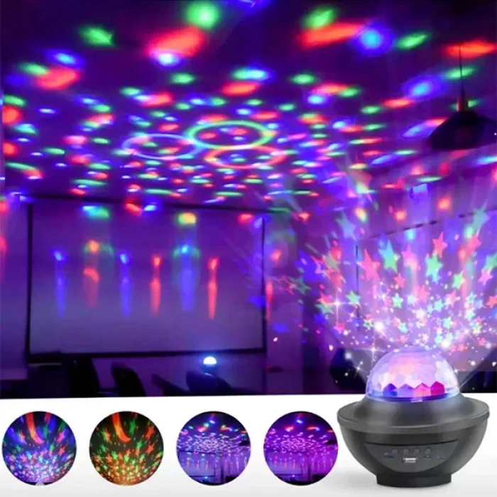 Bluetooth Hoparlör Parti Lambası Projeksiyon Disko Topu