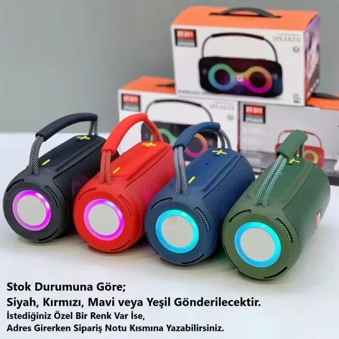 Bluetooth Led Işıklı Speaker Hoparlör Dj Des Kalitesi Type C Usb Aux Tf Et311