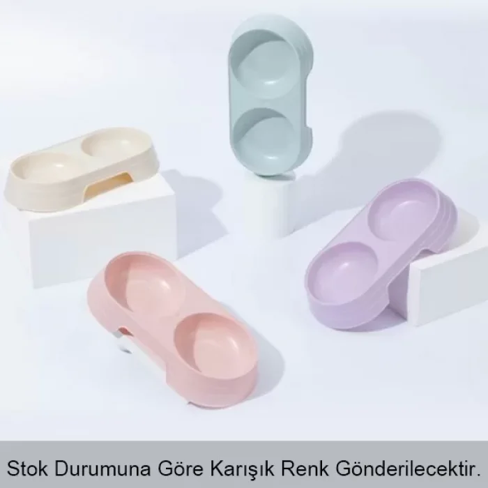 Çift Bölmeli Kedi Köpek Mama Kabı