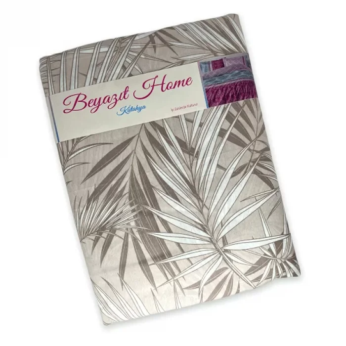 Çift Kişilik Battal Nevresim Krem Desenli