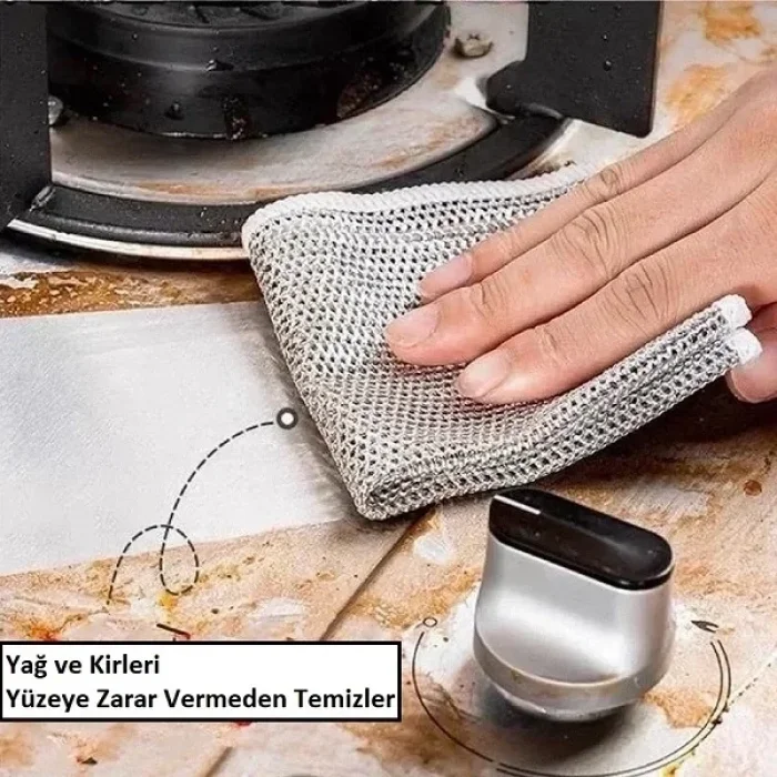 Çizmez Tel Bulaşık Bezi Ovalama Bezi 3 Adet