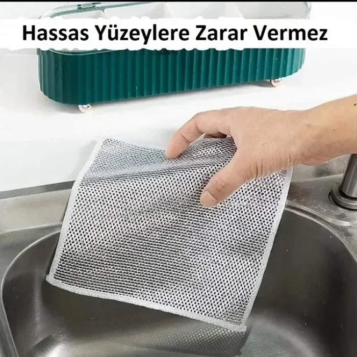 Çizmez Tel Bulaşık Bezi Ovalama Bezi 6 Adet