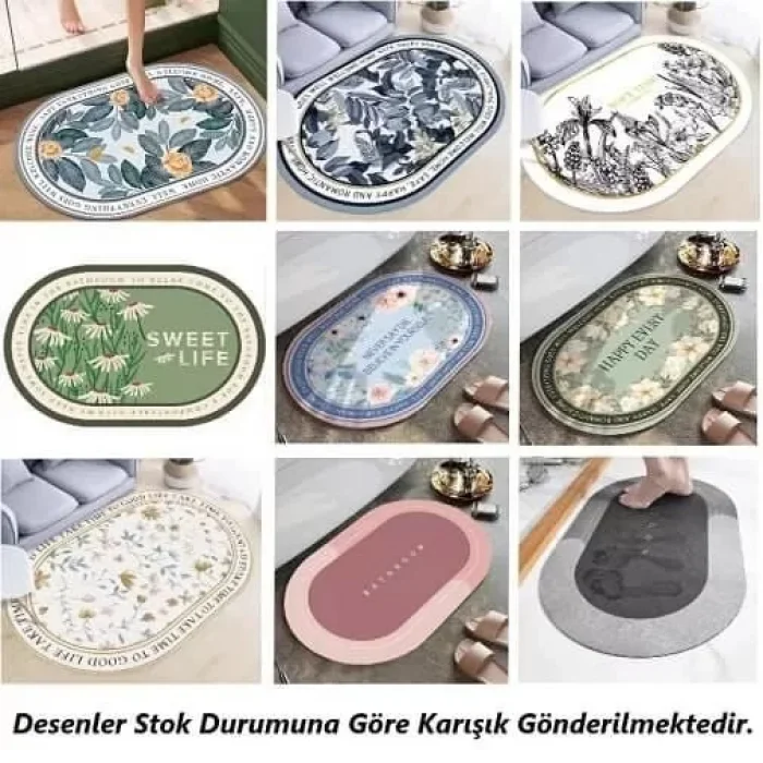 Diatom 3.5 Mm 40x60 Oval Su Emici Banyo Paspası