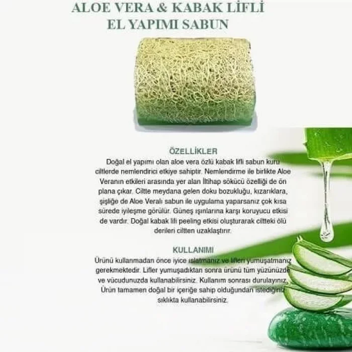 Doğal Kabak Lifli Aloe Vera Sabunu 120 Gr