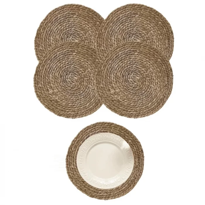 El Yapımı Lüx Örme Hasır Amerikan Servis 4 Lü