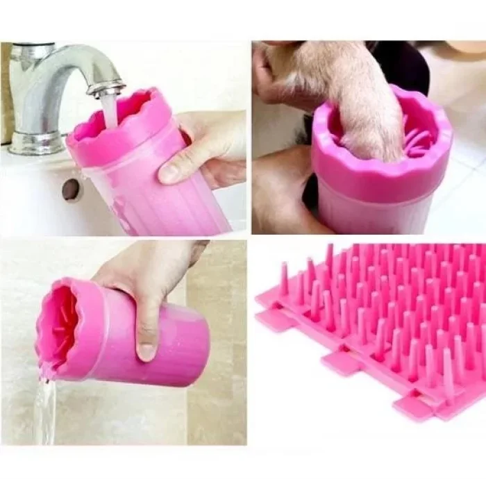 Fırçalı Kedi Köpek Pati Ayak Yıkama Kovası Küçük