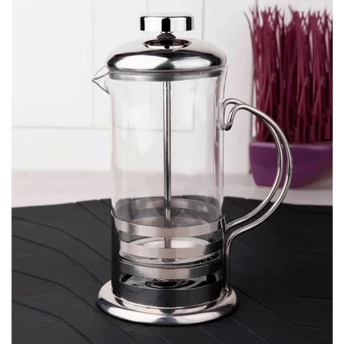 French Press Cam Üzeri Çelik Kaplama Lüx 350 Ml
