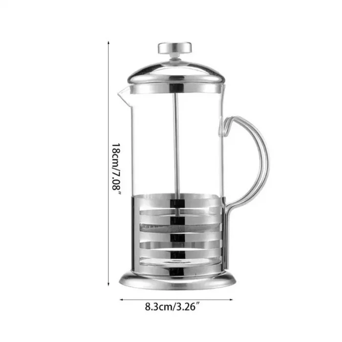 French Press Cam Üzeri Çelik Kaplama Lüx 350 Ml