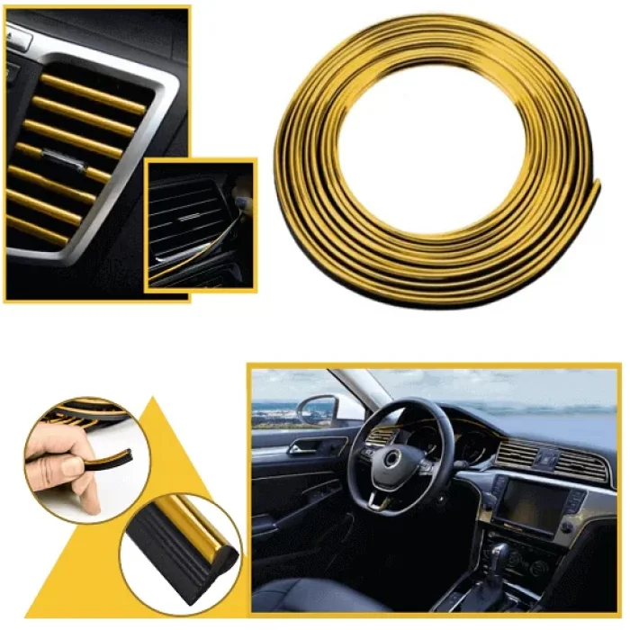 Gold Araba Oto Trim Dekorasyon Şeridi 5 Mt
