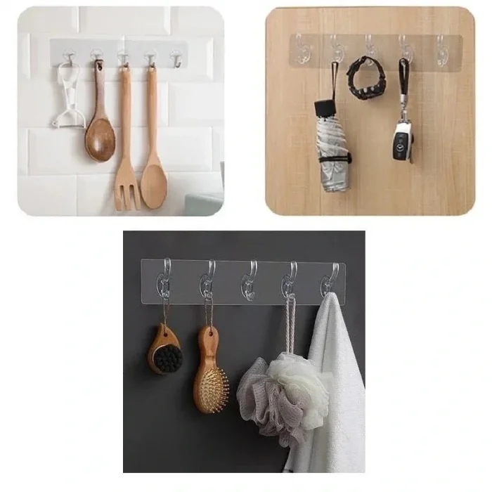 Güçlü Yapışkanlı Şeffaf Banyo Mutfak Kapı Askısı