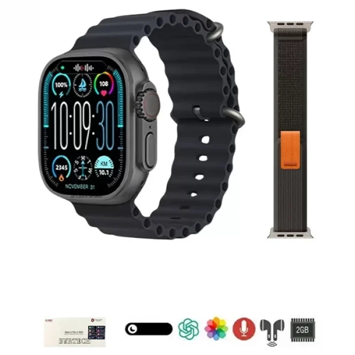 Hk8 Pro Max Akıllı Saat Amoled Siyah Kasa