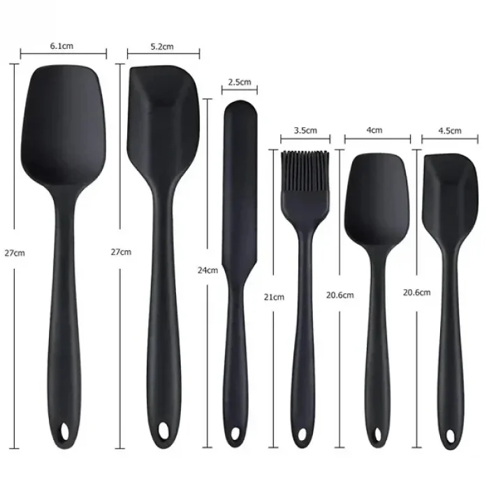 Isıya Dayanıklı Yanmaz Silikon Spatula Seti 6 Lı