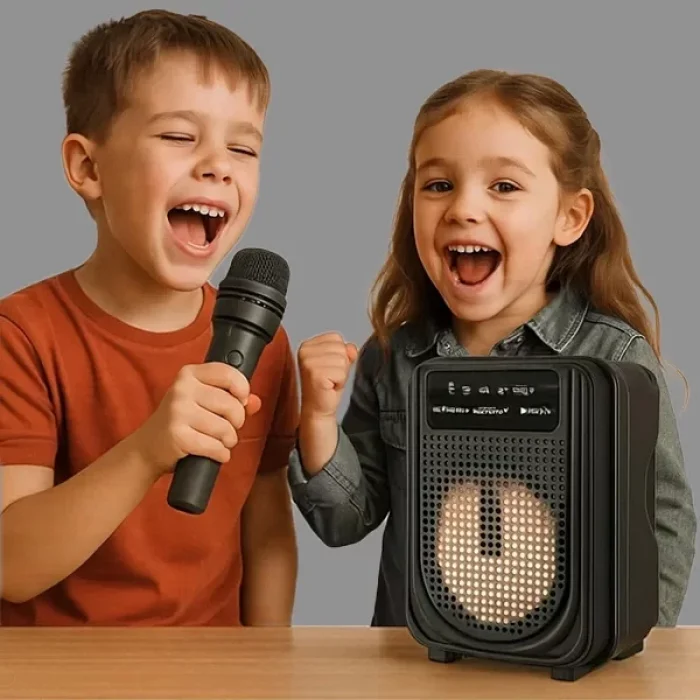 Karaoke Mikrofonlu Dinamik Ses Taşınabilir Bluetooth 3 İnç Hoparlör