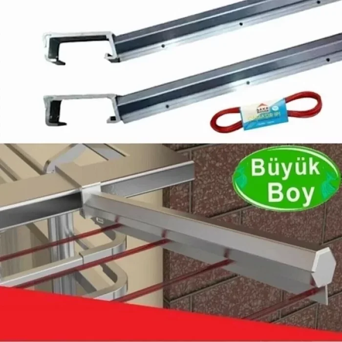 Kare Küpeşte Balkon Çamaşır Kurutma Askılığı