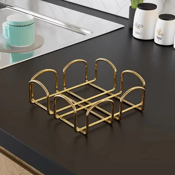 Kare Metal Peçetelik Gold