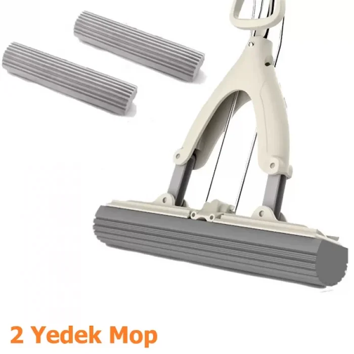 Kelebek Paspas Sıkmalı Mop Ve 2 Yedek Süngerli