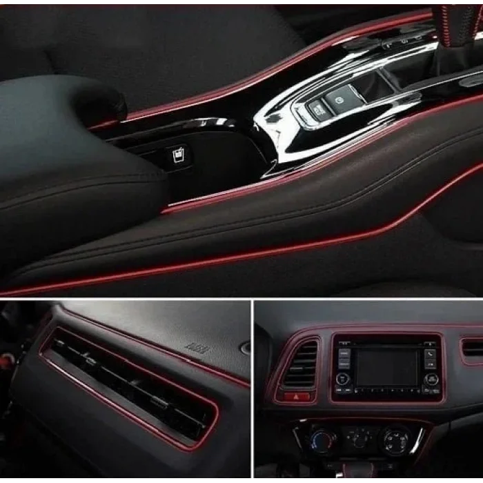 Kırmızı Araba Oto Trim Dekorasyon Şeridi 5 Mt
