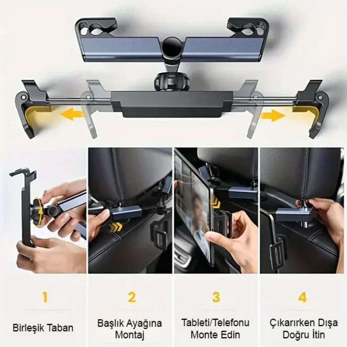 Koltuk Arkası Ayarlanabilir Tablet Telefon Tutucu