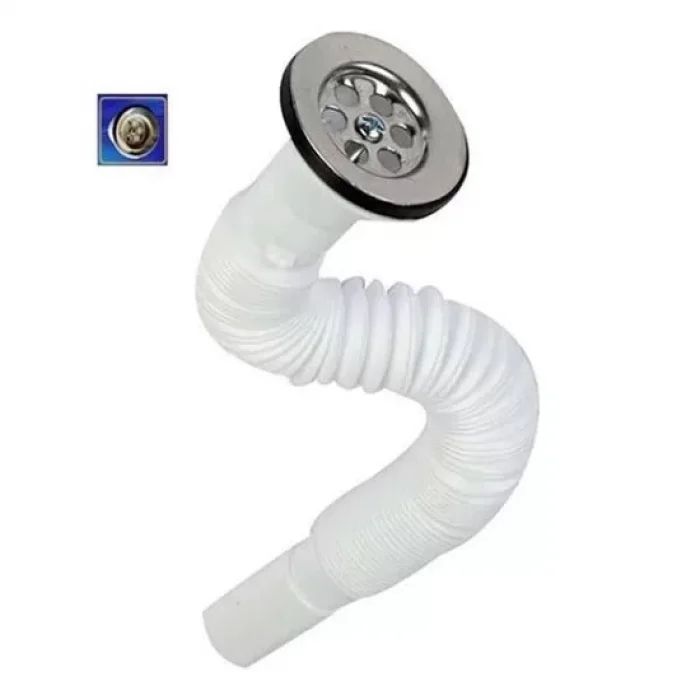 Körüklü Lavabo Sifonu Gırtlak Boru 130 Cm