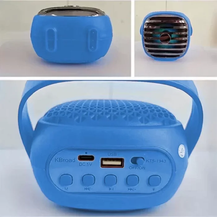 Kts 1943 Taşınabilir Karaoke Mikrofonlu Bluetooth Hoparlör Mavi