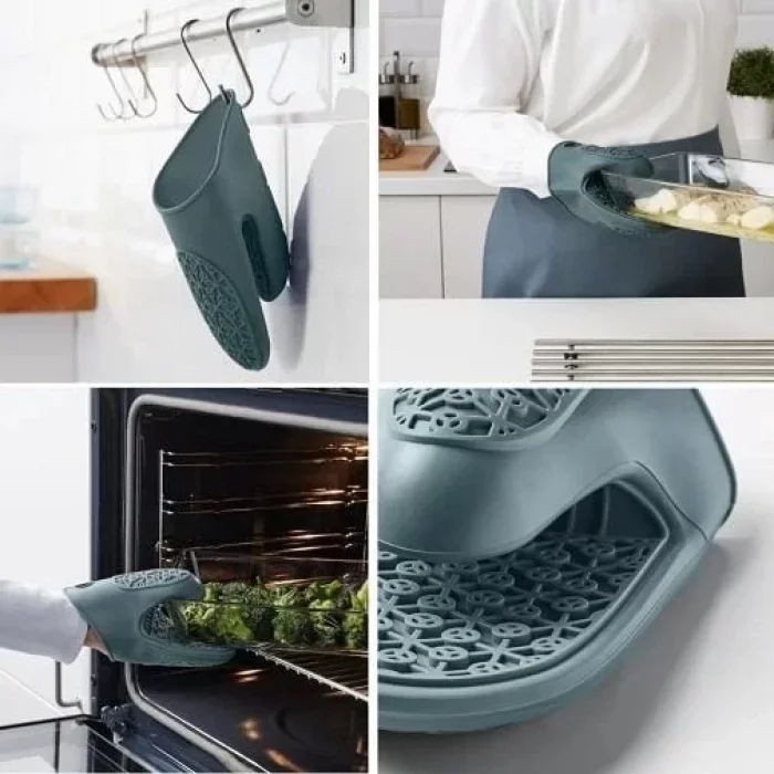 Lüks Silikon Fırın Eldiveni Kalın Malzeme