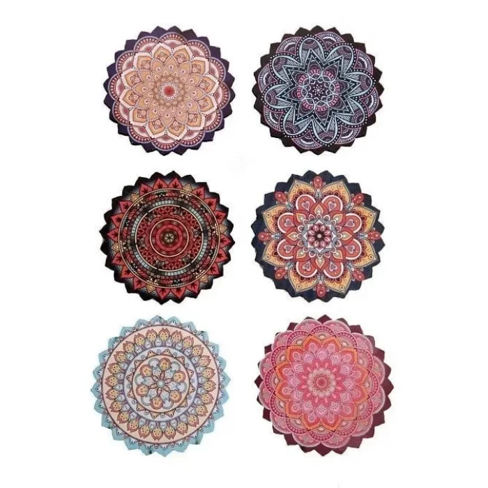 Mandala Desenli Bardak Altlığı 6 Adet