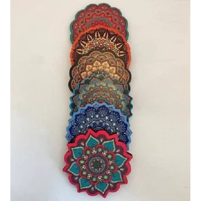 Mandala Desenli Bardak Altlığı 6 Adet
