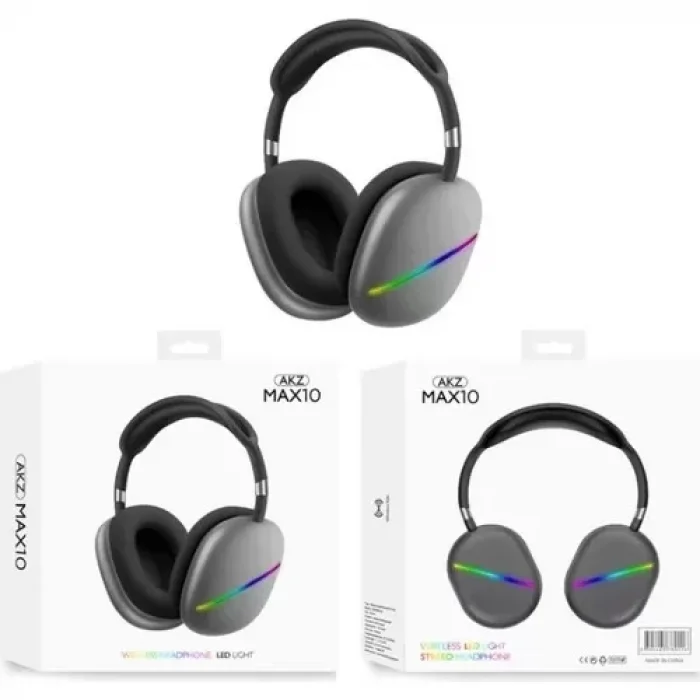 Max 10 Kafaüstü Bluetooth Kulaklık Gri