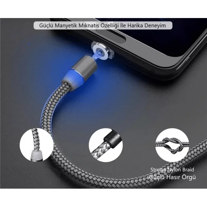 Mıknatıslı İphone Manyetik Usb Data Şarj Kablo